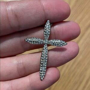 Silver Rhinestone Cross Pendant